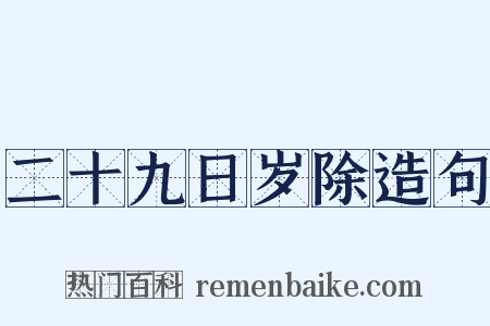 二十九日岁除造句是什么意思的图片